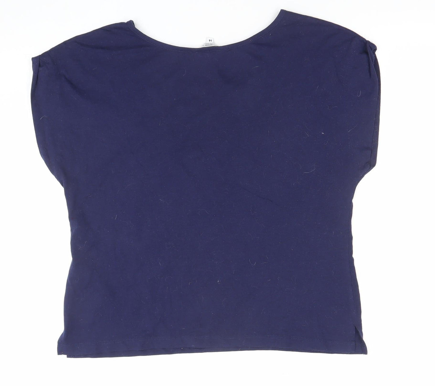 LOOK Women's Blue Size 14 Cropped Sequin Slogan T-Shirt