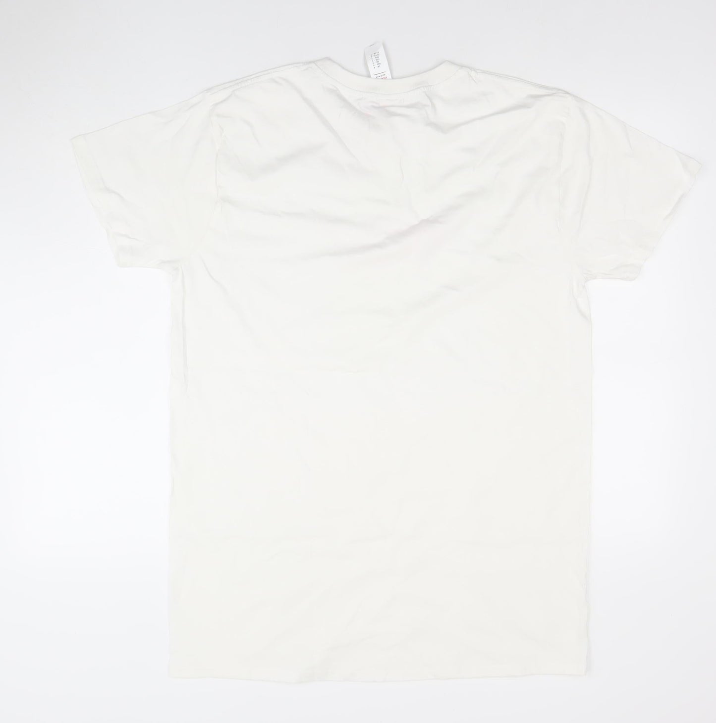 Love Island Women’s White Cotton T-Shirt Dress Size S Crew Neck Short Sleeve