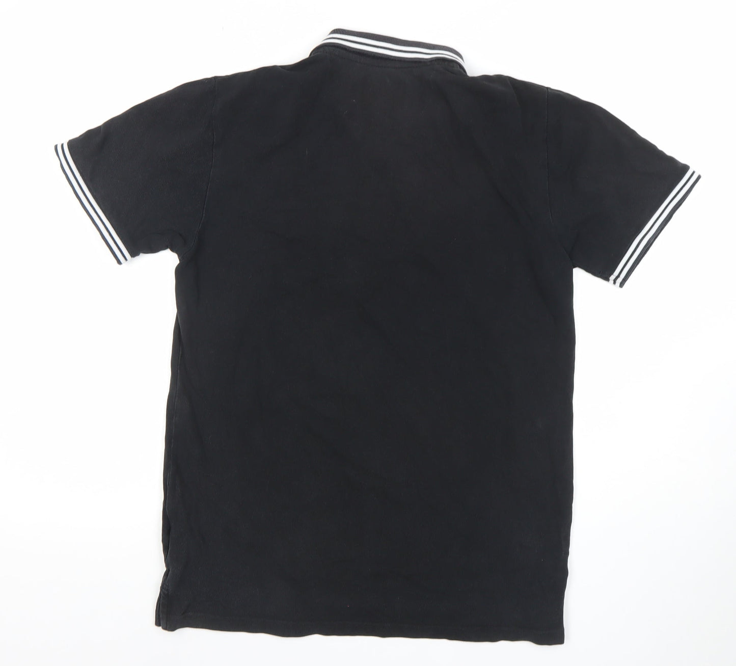 Firetrap London Men's Black Short Sleeve Cotton Polo Shirt Size S