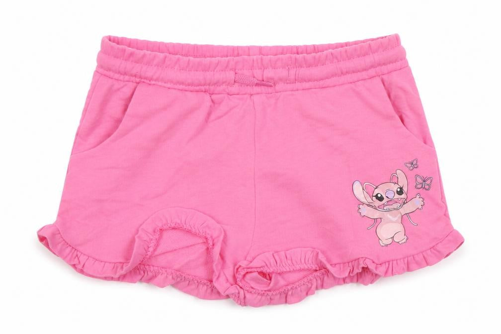Disney Girls Pink Stitch Sweat Shorts 9 Years Elastic Waist Casual Summer