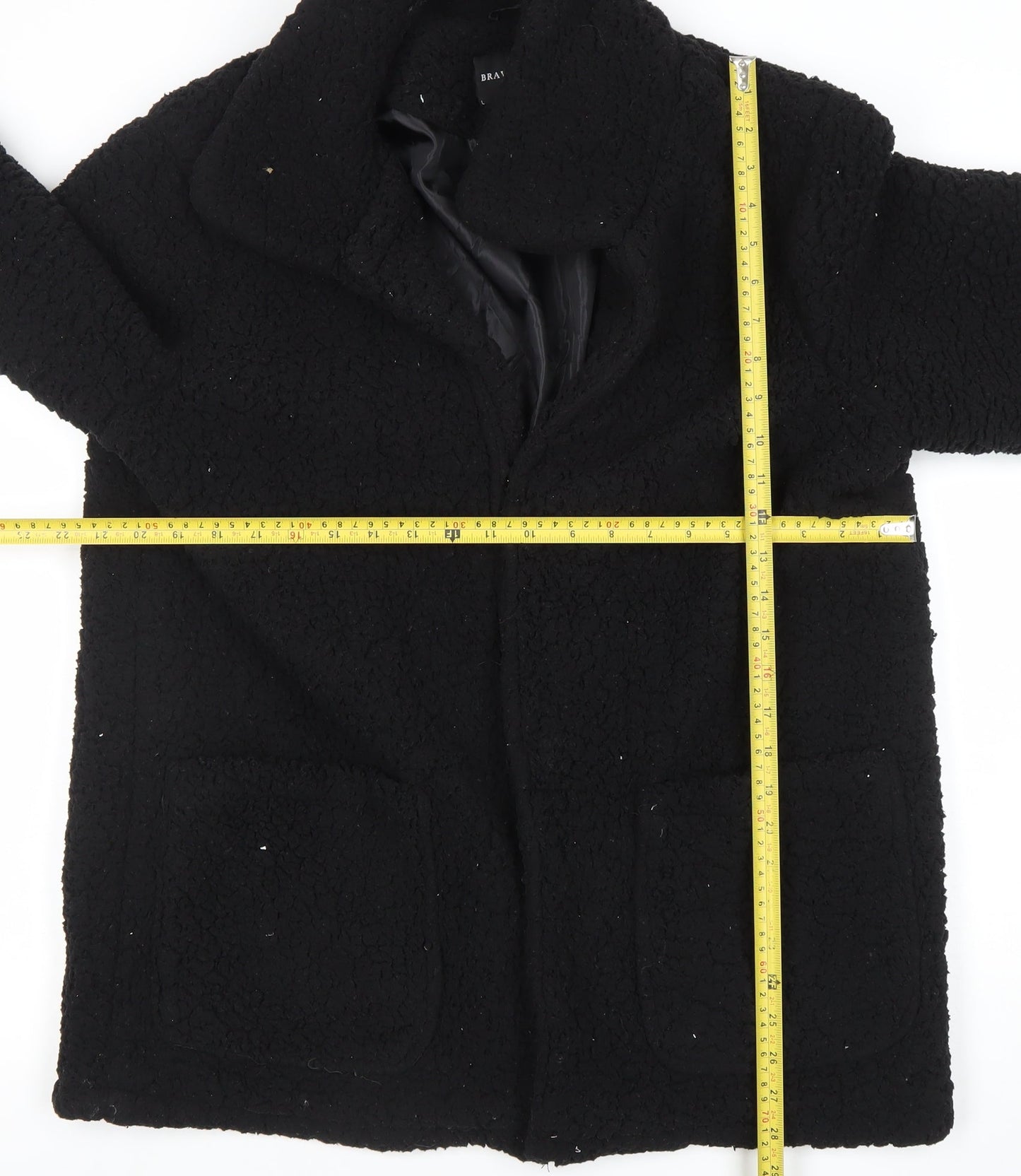 Brave Soul Women’s Black Fleece Lined Mid-Length Coat Size 14