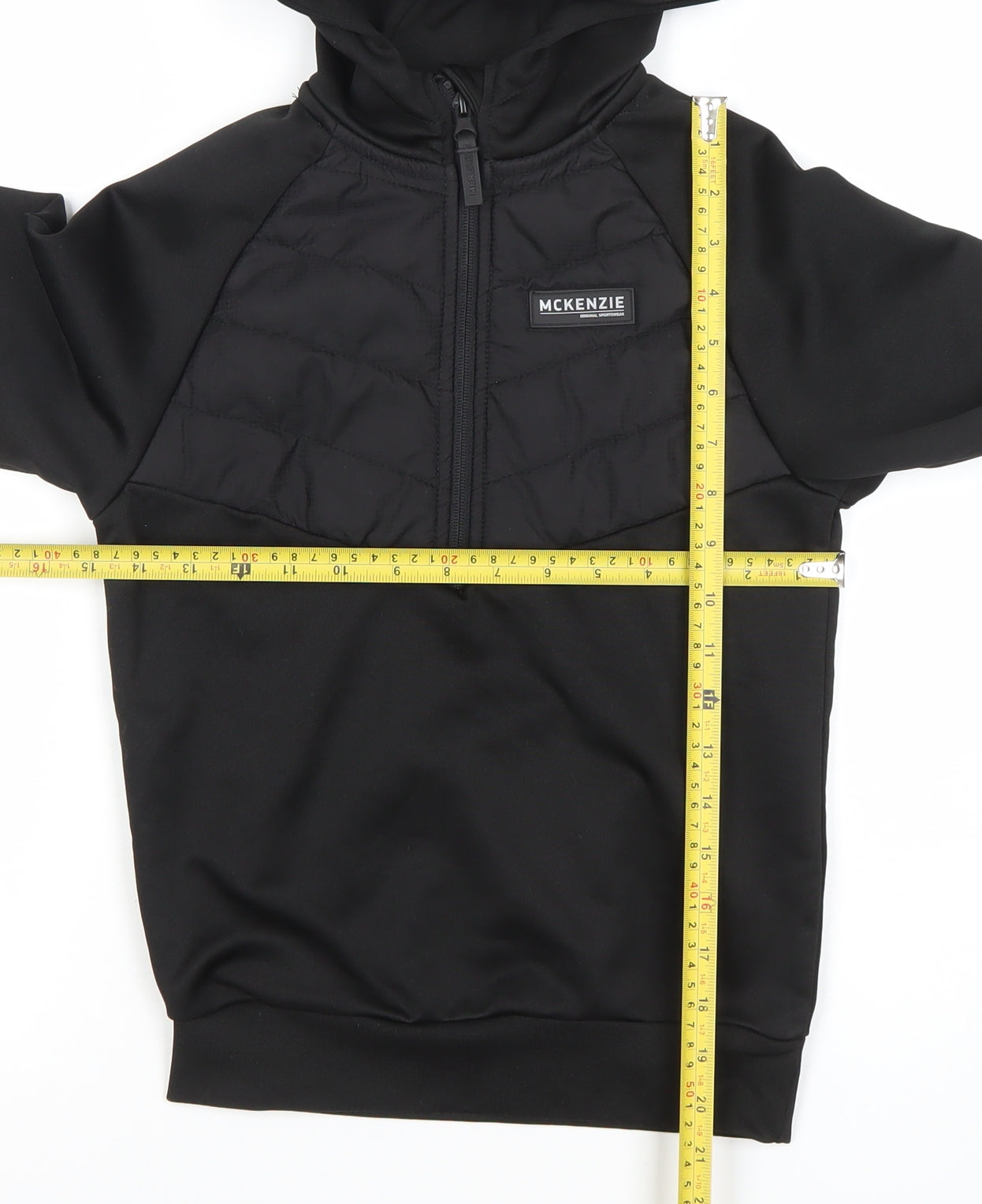McKenzie Boys Black 8-10 Years 1/2 Zip Hooded Pullover Sweatshirt