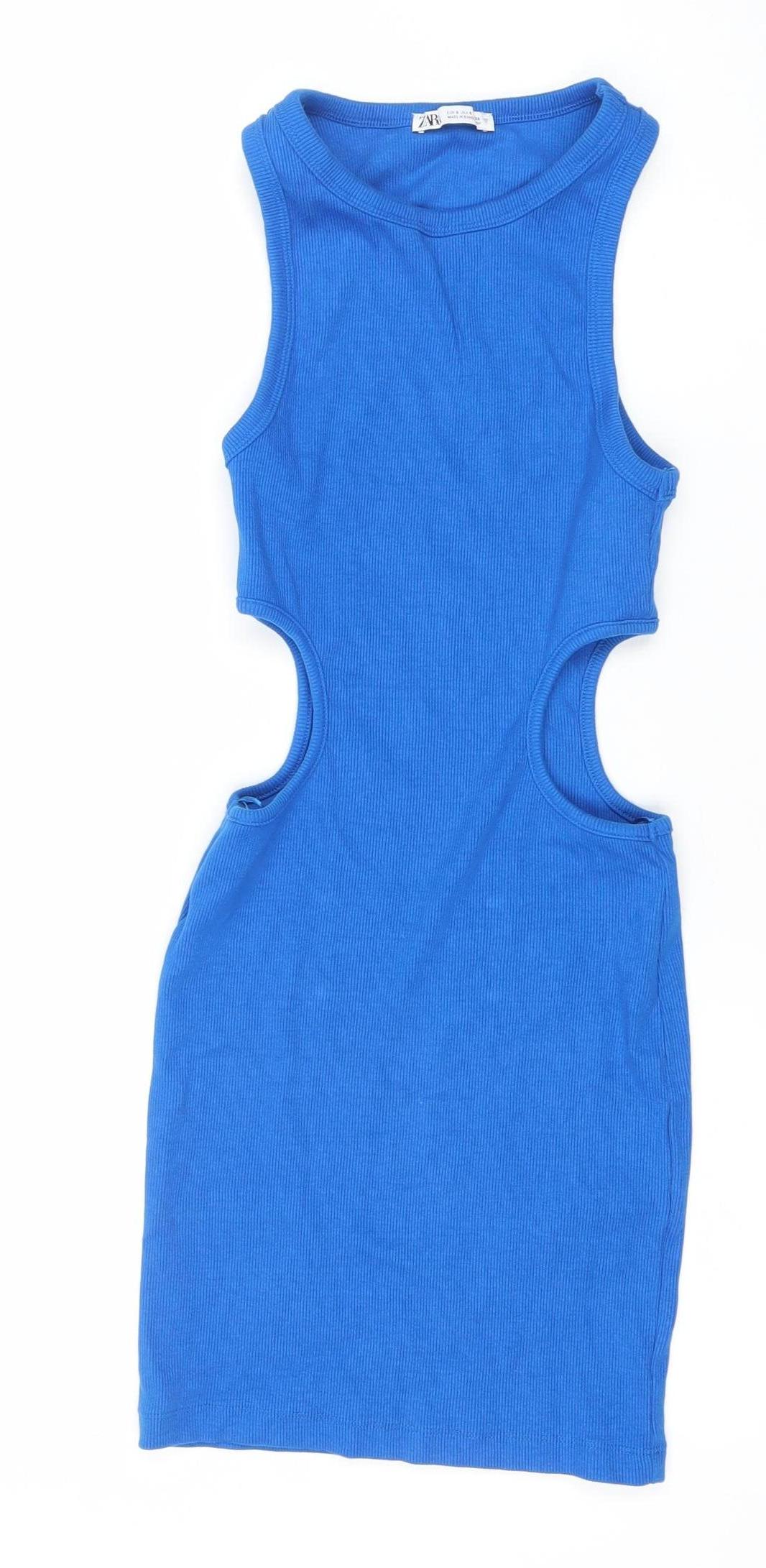ZARA Women’s Blue Sleeveless Bodycon Knit Dress Size S