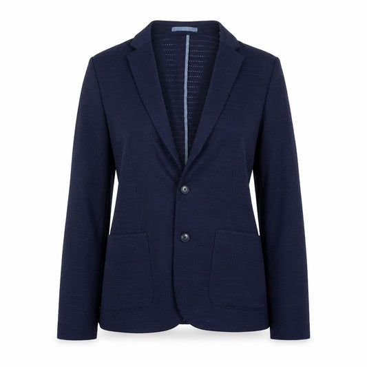 River Island Women Navy Blue Two-Button Blazer Size M Classic Fit