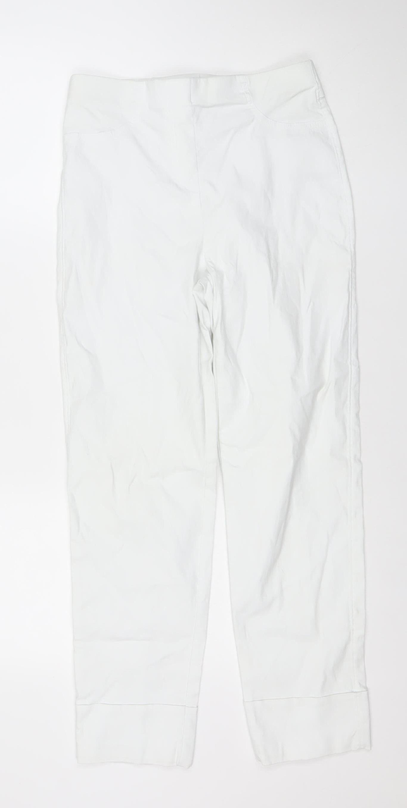 Gallery Womens White Straight Stretch Jeans Size Small