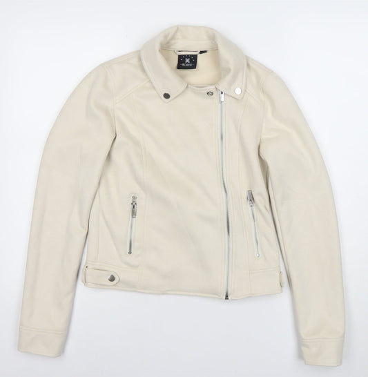 Relish Noless Women's Ivory Biker Jacket Size S Classic Zip Softshell