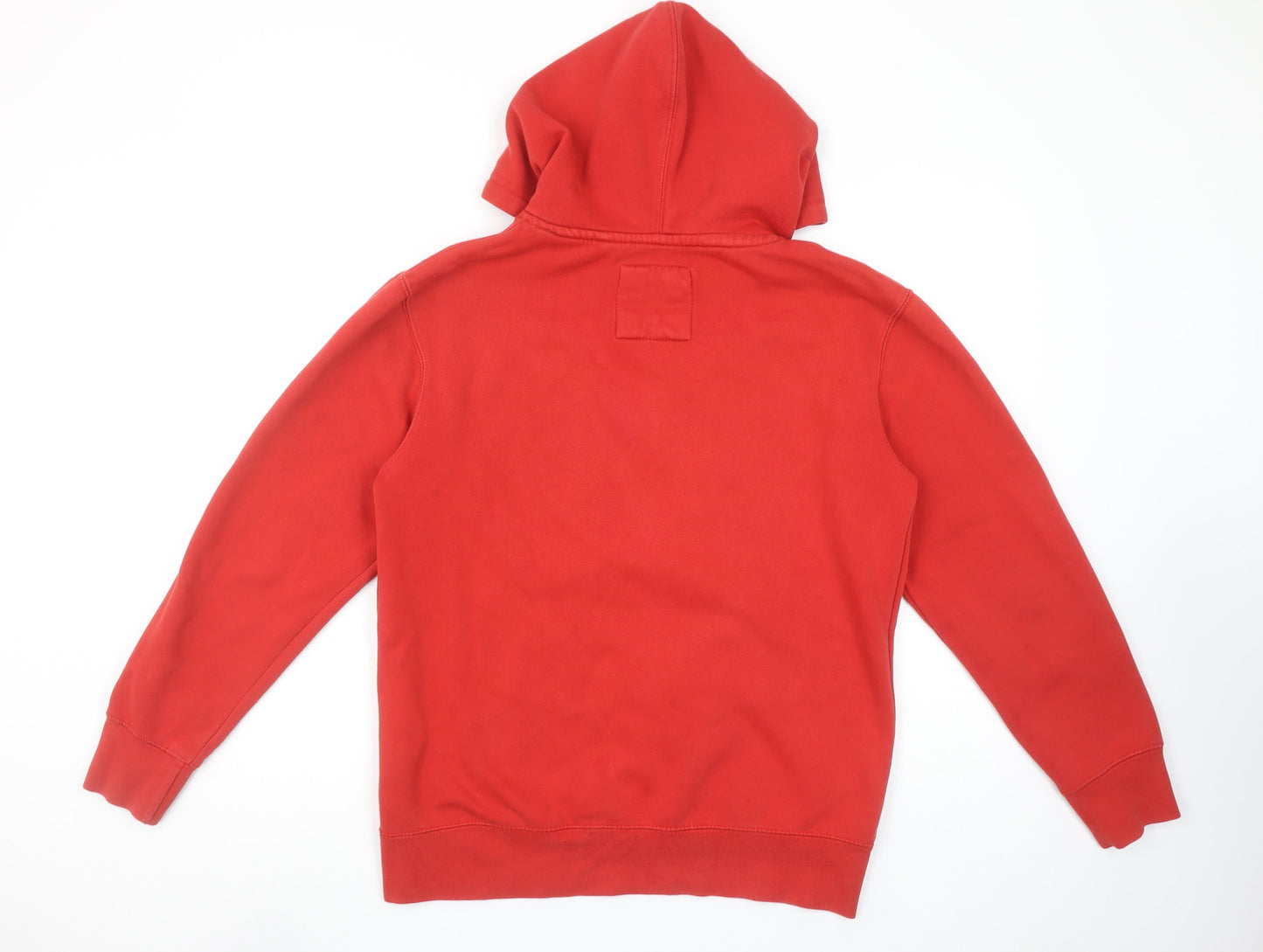 Pull & Bear Women Red Pullover Hoodie Small Cotton Blend Logo Style