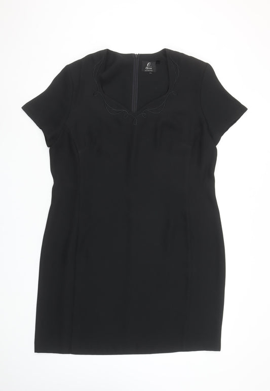 Opera Richards Women's Black Size 18 Sheath Knee Length Dress