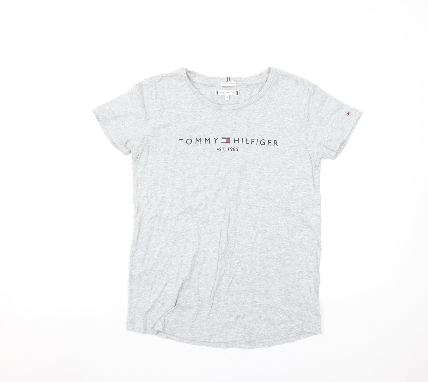 Tommy Hilfiger Men's Grey Organic Cotton Logo T-Shirt L