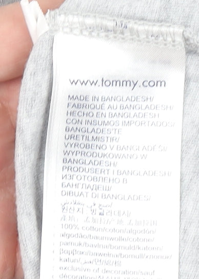 Tommy Hilfiger Men's Grey Organic Cotton Logo T-Shirt L