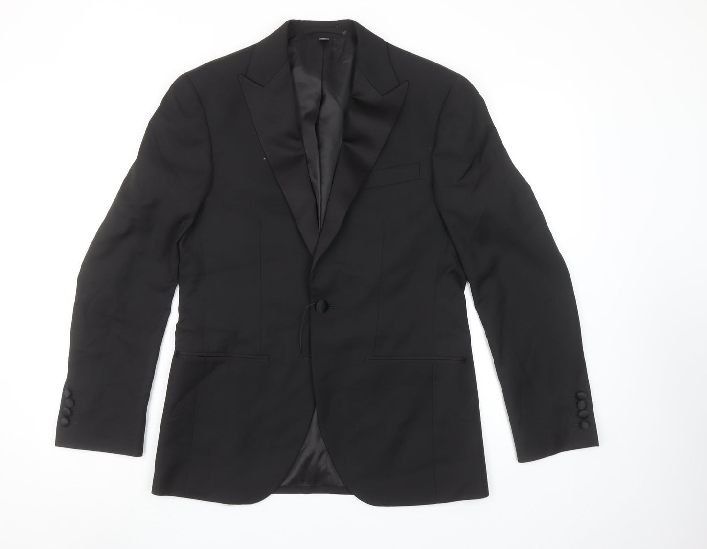 Marks and Spencer Men’s Black Peak Lapel Slim Fit One-Button Suit Jacket 36S