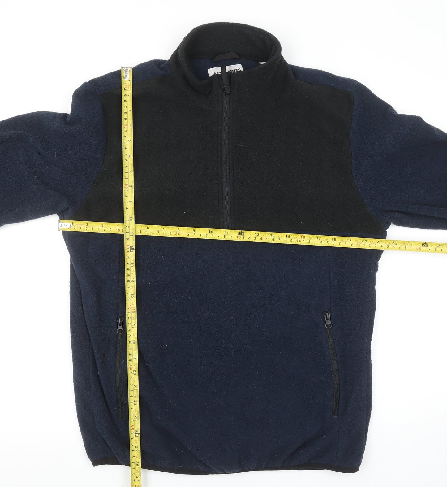 Jack & Jones Men’s Blue Fleece 1/2 Zip Pullover Sweatshirt L