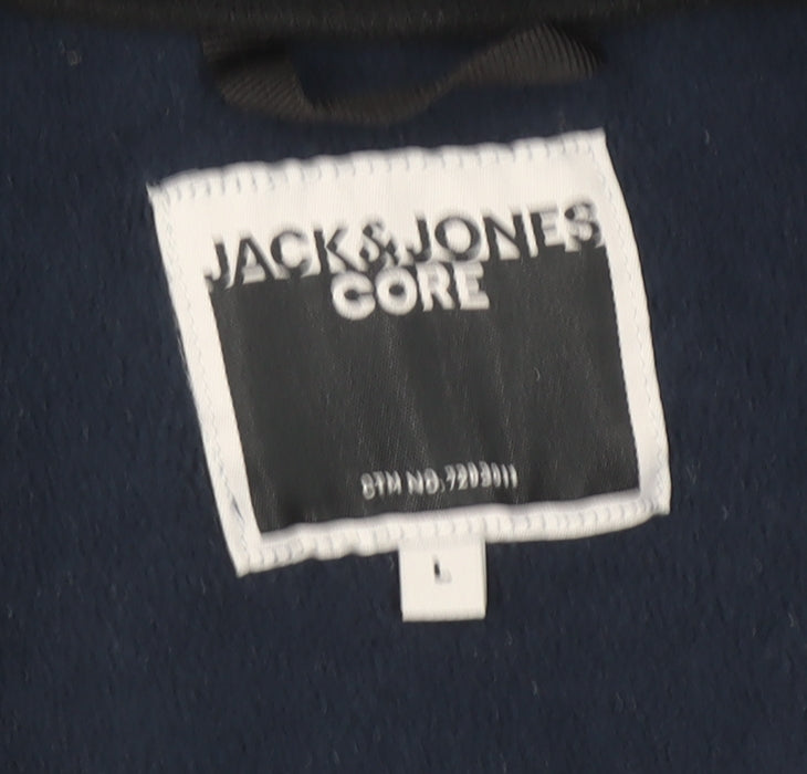 Jack & Jones Men’s Blue Fleece 1/2 Zip Pullover Sweatshirt L