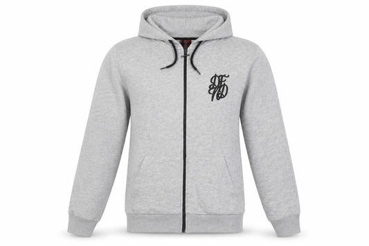 DFND Men's Grey Full Zip Hoodie Small Logo Detail Casual Sweatshirt