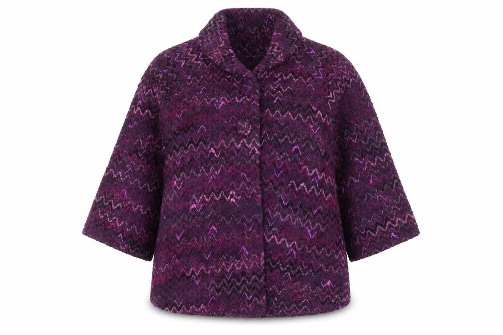 Edina Ronay Women's Purple Knit Coatigan Size 22 Mid-Length Wool Blend