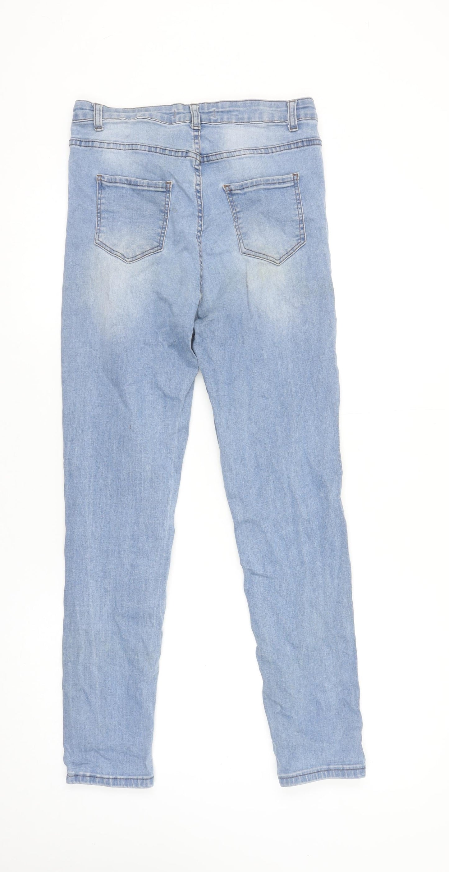 AKSU BLUE Womens Light Blue Distressed Skinny Jeans Size 31