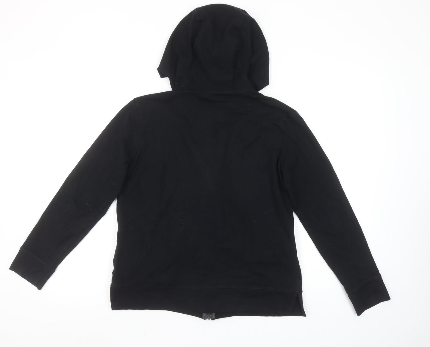 Decathlon Women Black Full Zip Hoodie M Regular Hooded Sweatshirt