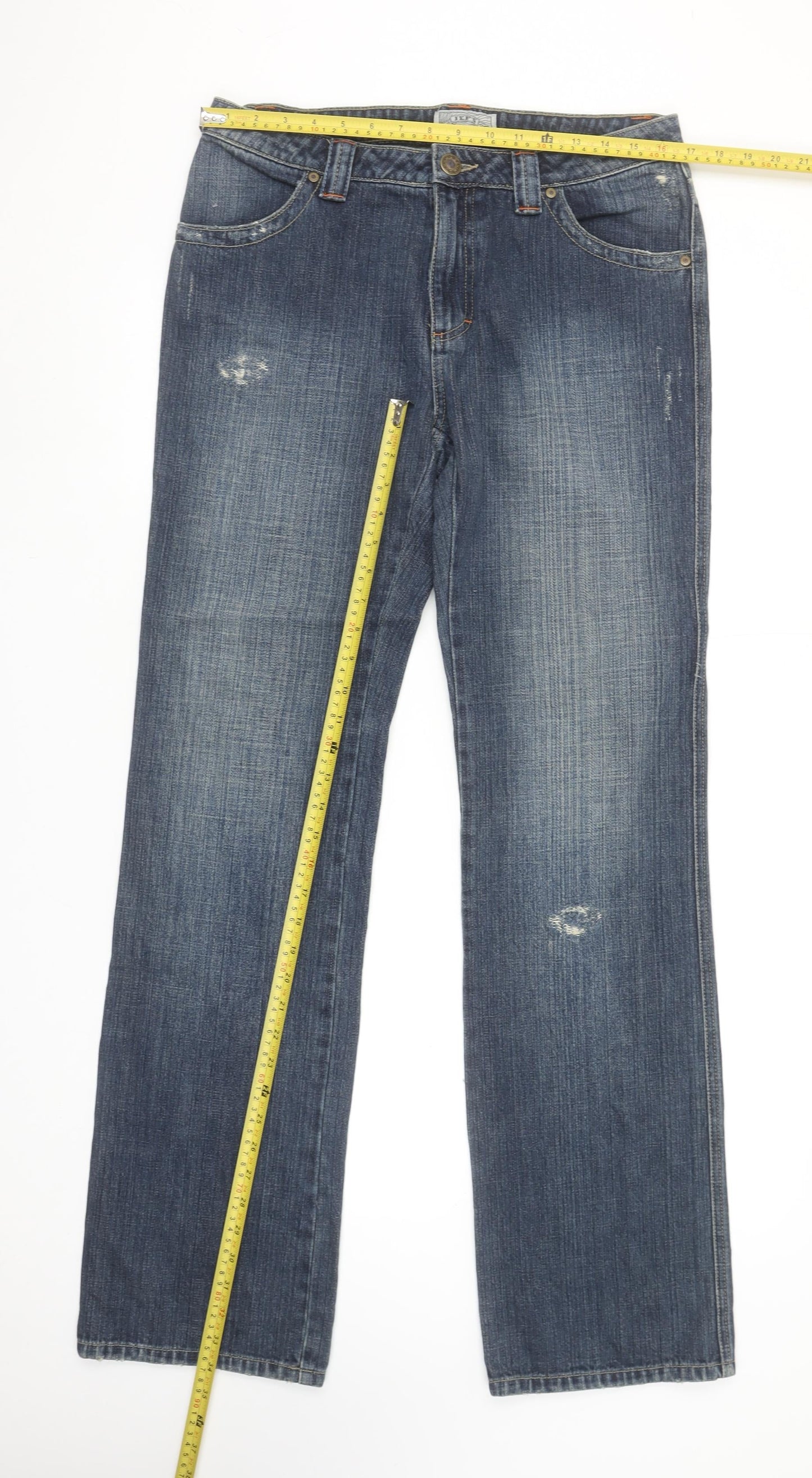 JEP'S Women's Blue Straight Leg 100% Cotton Jeans Size 12