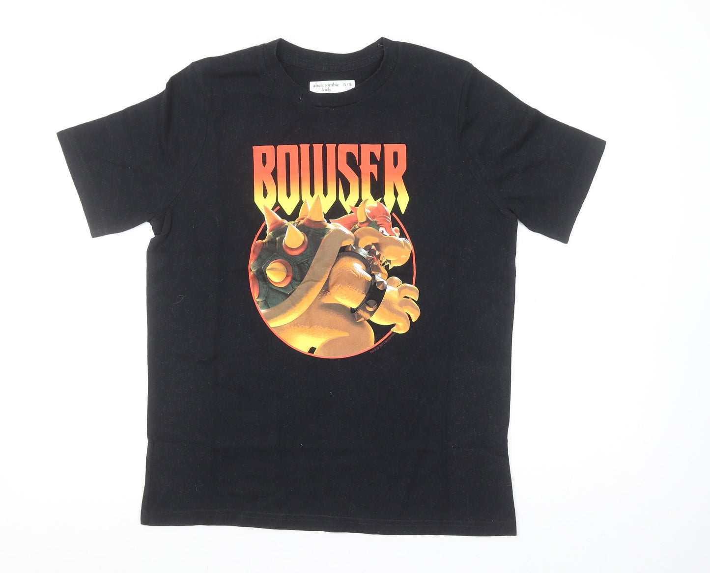 Abercrombie Kids Boys Black Bowser Graphic T-Shirt 15-16 Years