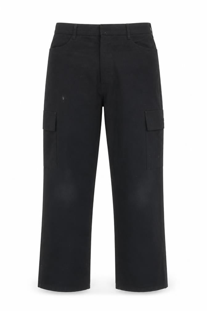 Audi Men's Black Cargo Work Trousers Size M Polyester Cotton Regular Fit