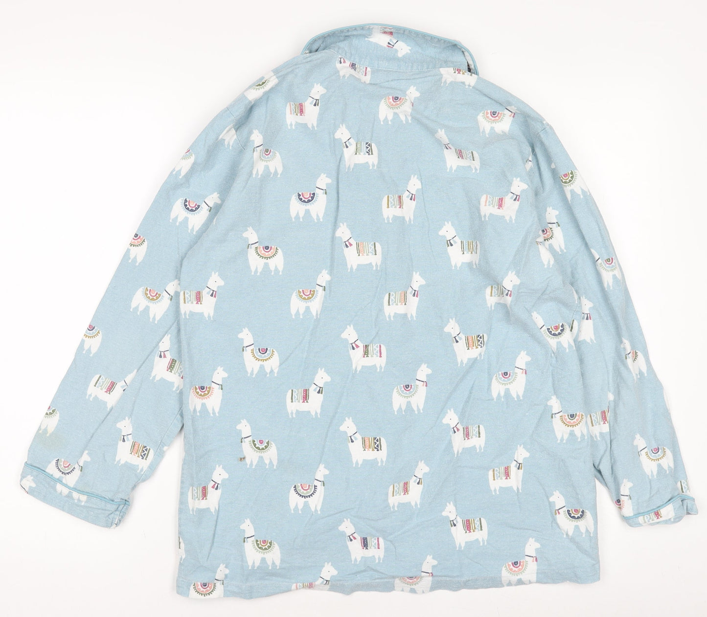 Morgan & Finch Boys Blue Llama Print Long Sleeve Pyjama Top Small
