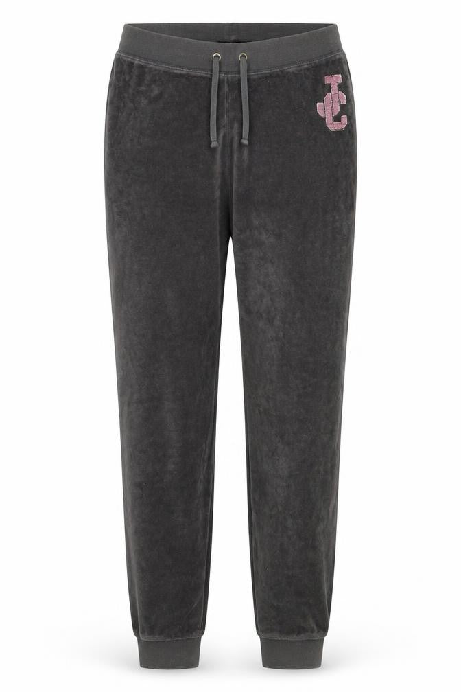 Juicy Couture Girls Grey Velour Jogger Trousers Size 18Y Drawstring Waist