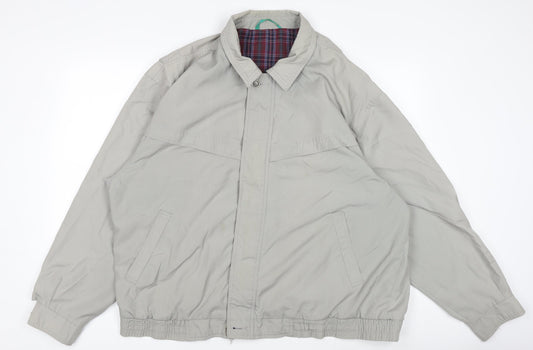 Canda Men's Grey Bomber Jacket Size L Cotton Blend Lined Casual