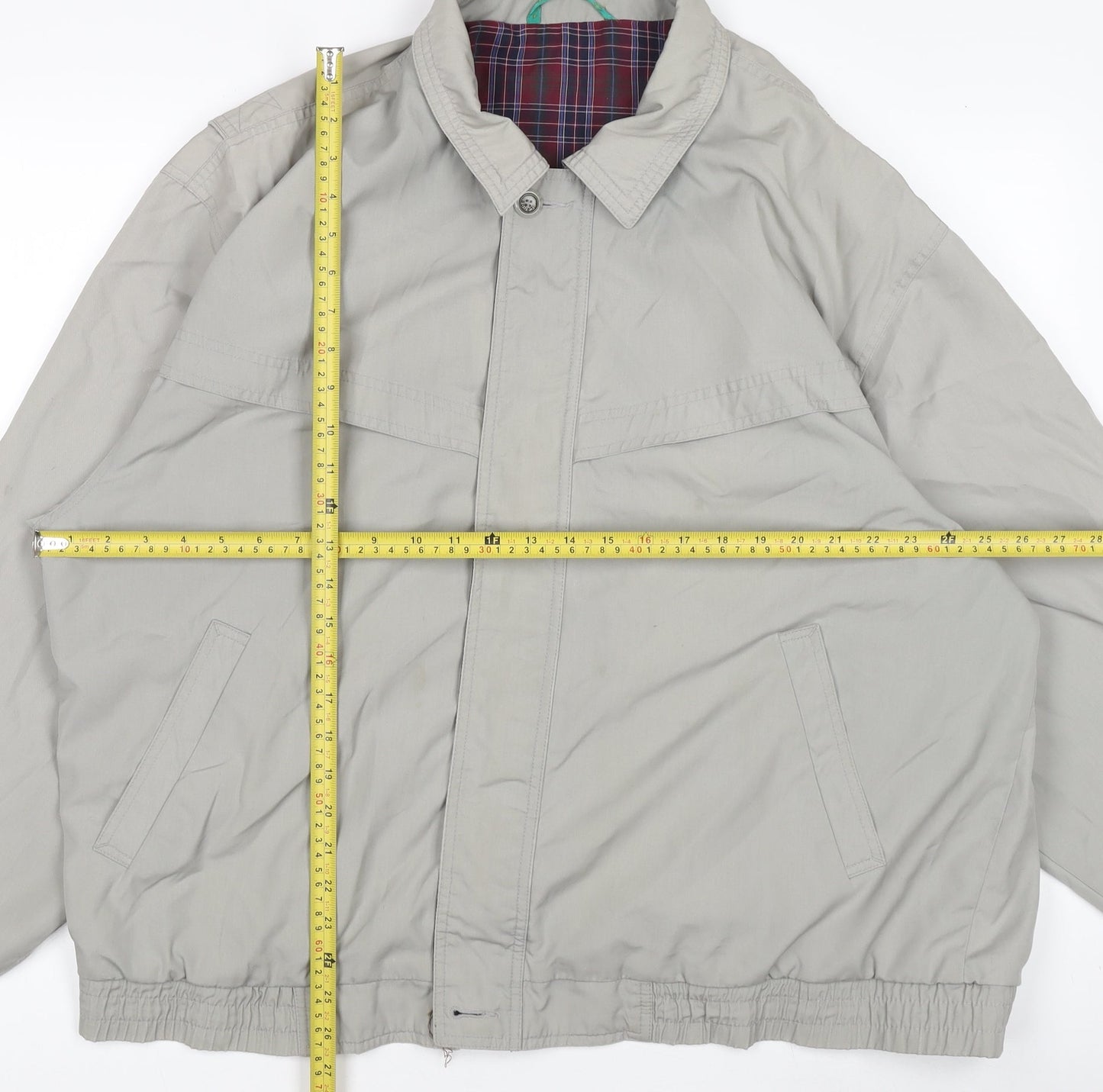 Canda Men's Grey Bomber Jacket Size L Cotton Blend Lined Casual