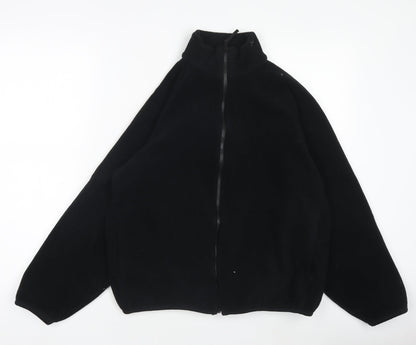 Additional front view of Uniqlo boys’ black xl fleece full zip basic jacket