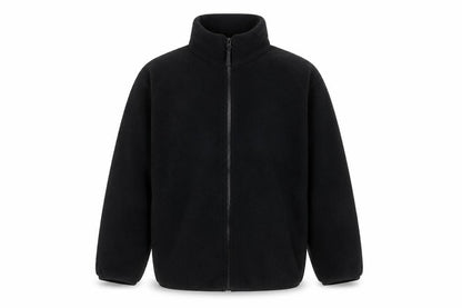 Front view of Uniqlo boys’ black xl fleece full zip basic jacket