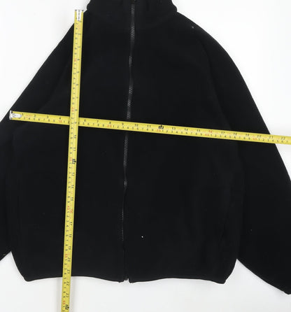 Back view of Uniqlo boys’ black xl fleece full zip basic jacket