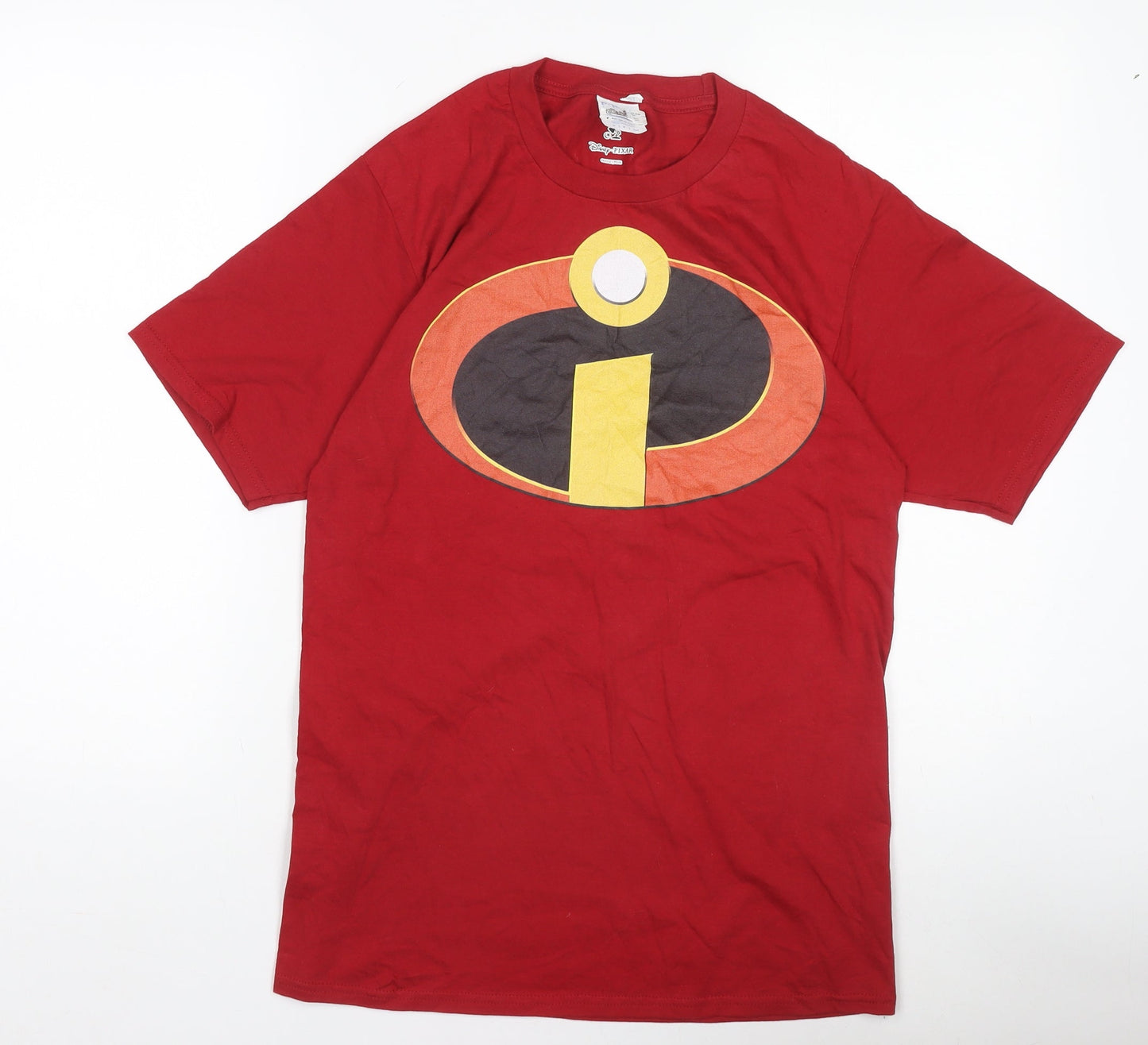 Disney Pixar Boys Red The Incredibles Logo Short Sleeve T-Shirt Size M