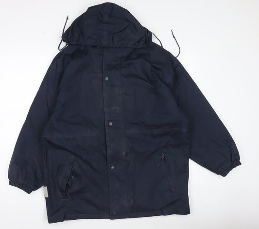 Result Men's Blue Waterproof Hooded Rain Coat Jacket Size S