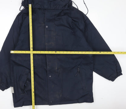 Result Men's Blue Waterproof Hooded Rain Coat Jacket Size S