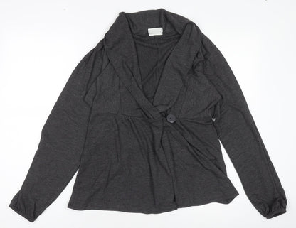 Yessica Women's Grey Basic Jacket Size 12 Lightweight Stretch