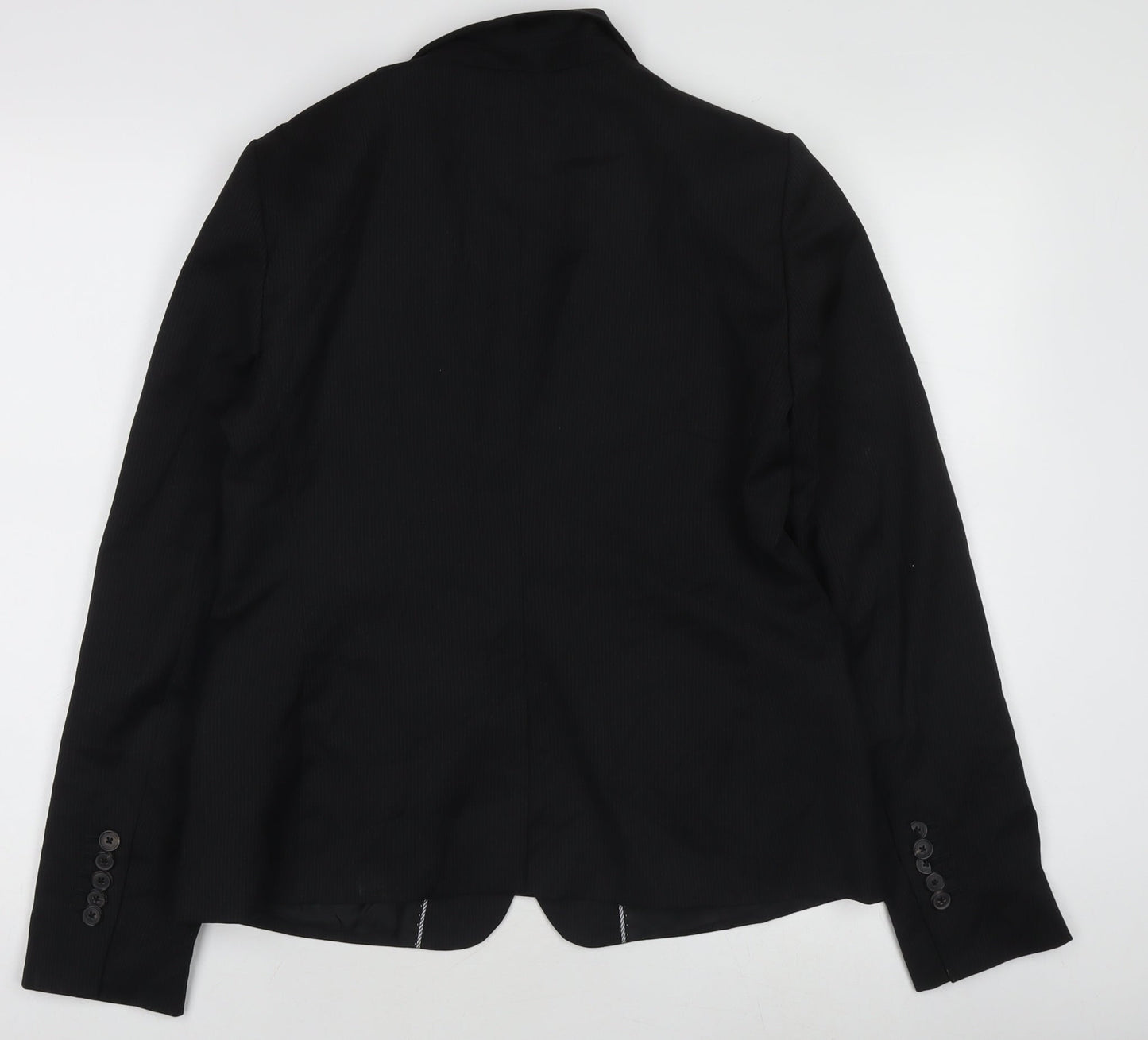 Massimo Dutti Women's Black Single-Breasted Blazer Size M