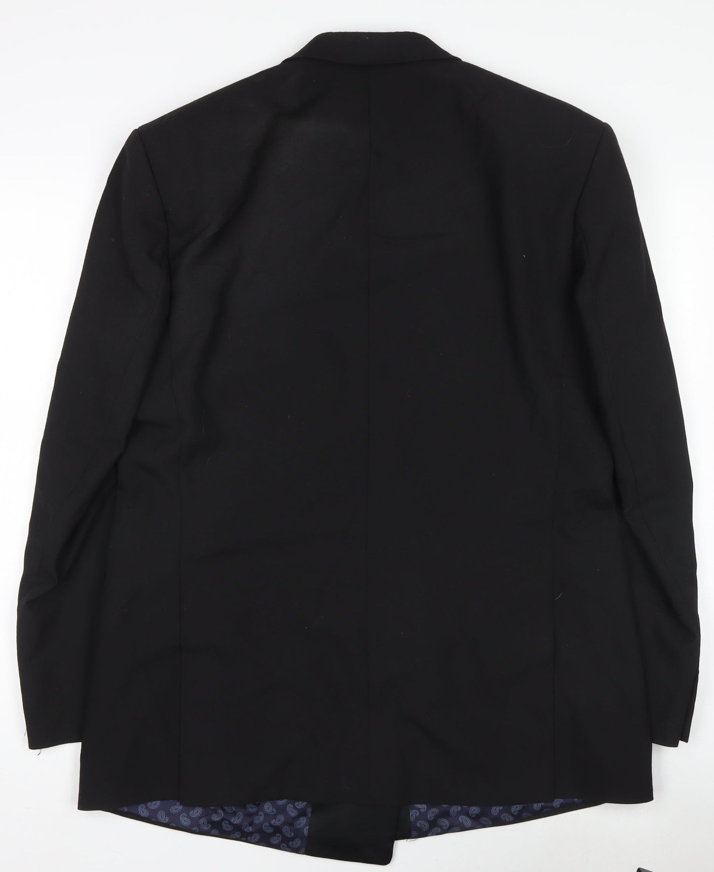 Trevira Men’s Black Double-Breasted Peak Lapel 42L Wool Blend Tuxedo Jacket