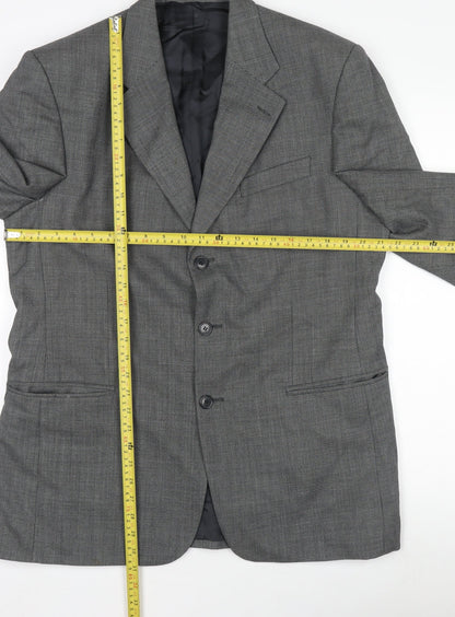 Savoy Taylors Guild Men's Grey Wool Blazer 42R Classic Notch Lapel Jacket