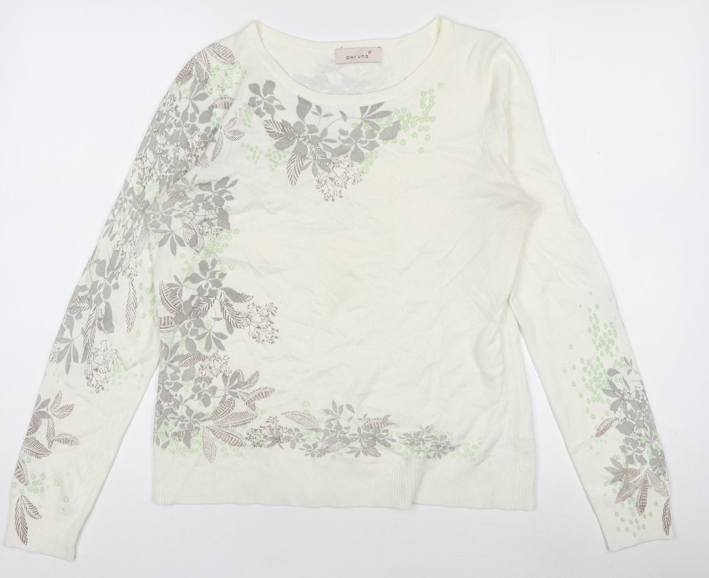 Marks and Spencer Per Una Women’s Ivory Floral Acrylic Jumper M