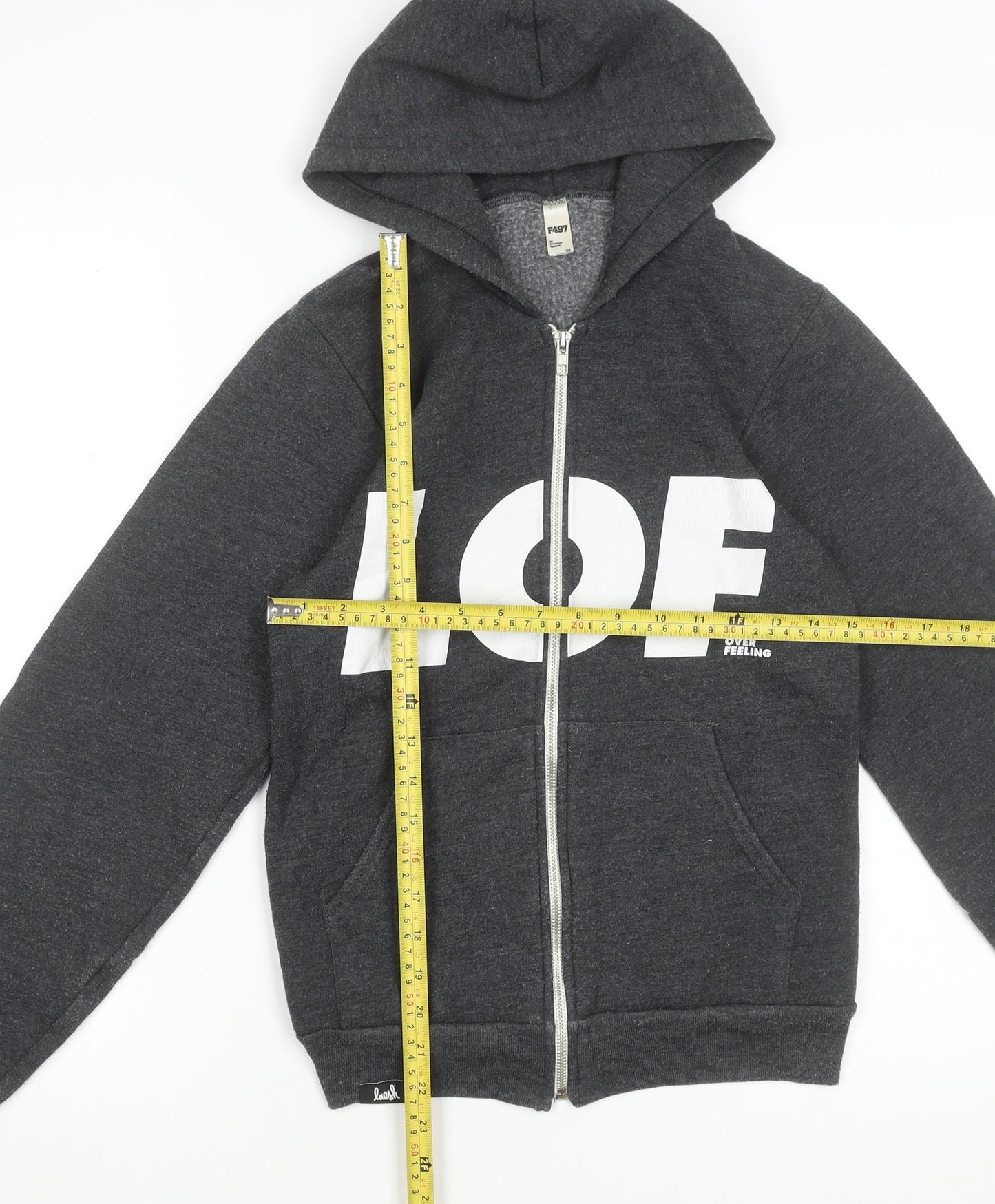 American Apparel Women Dark Grey Full Zip Hoodie XS Cotton Blend