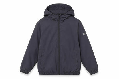 Front view of Zara boys’ grey hooded windbreaker jacket 11-12 years full zip lightweight