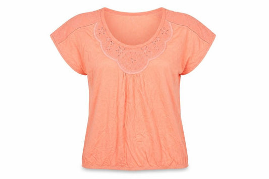 Per Una Women’s Orange Embroidered Scoop Neck T-Shirt Size 12