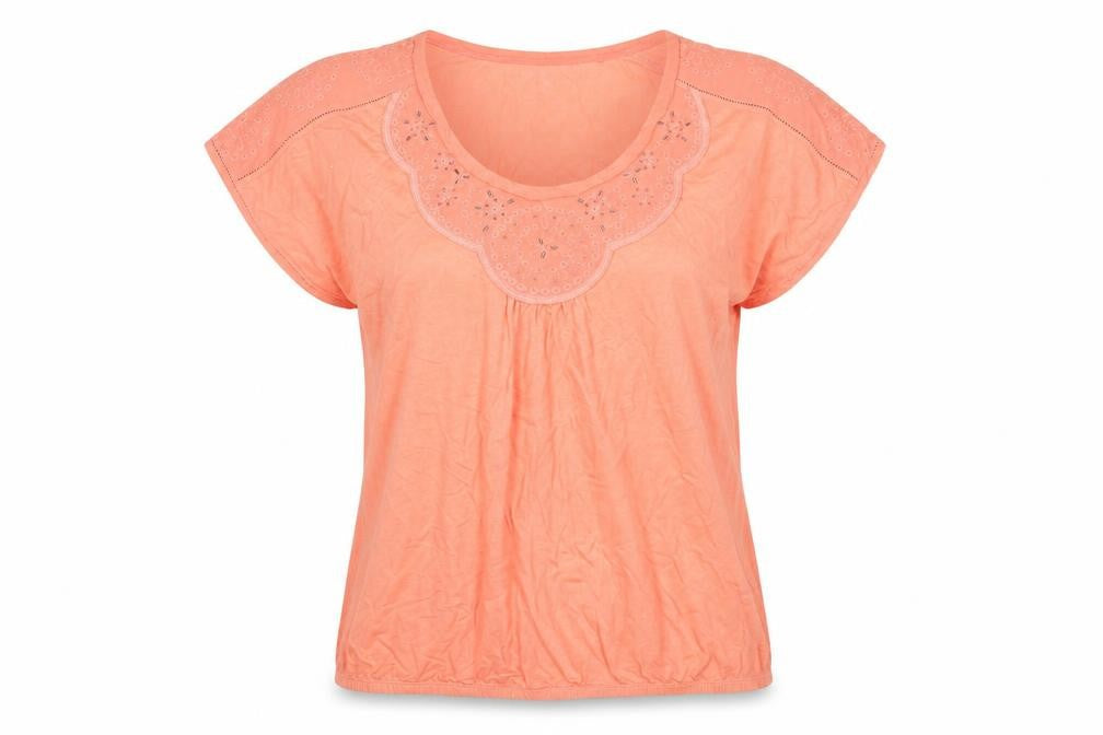 Per Una Women’s Orange Embroidered Scoop Neck T-Shirt Size 12