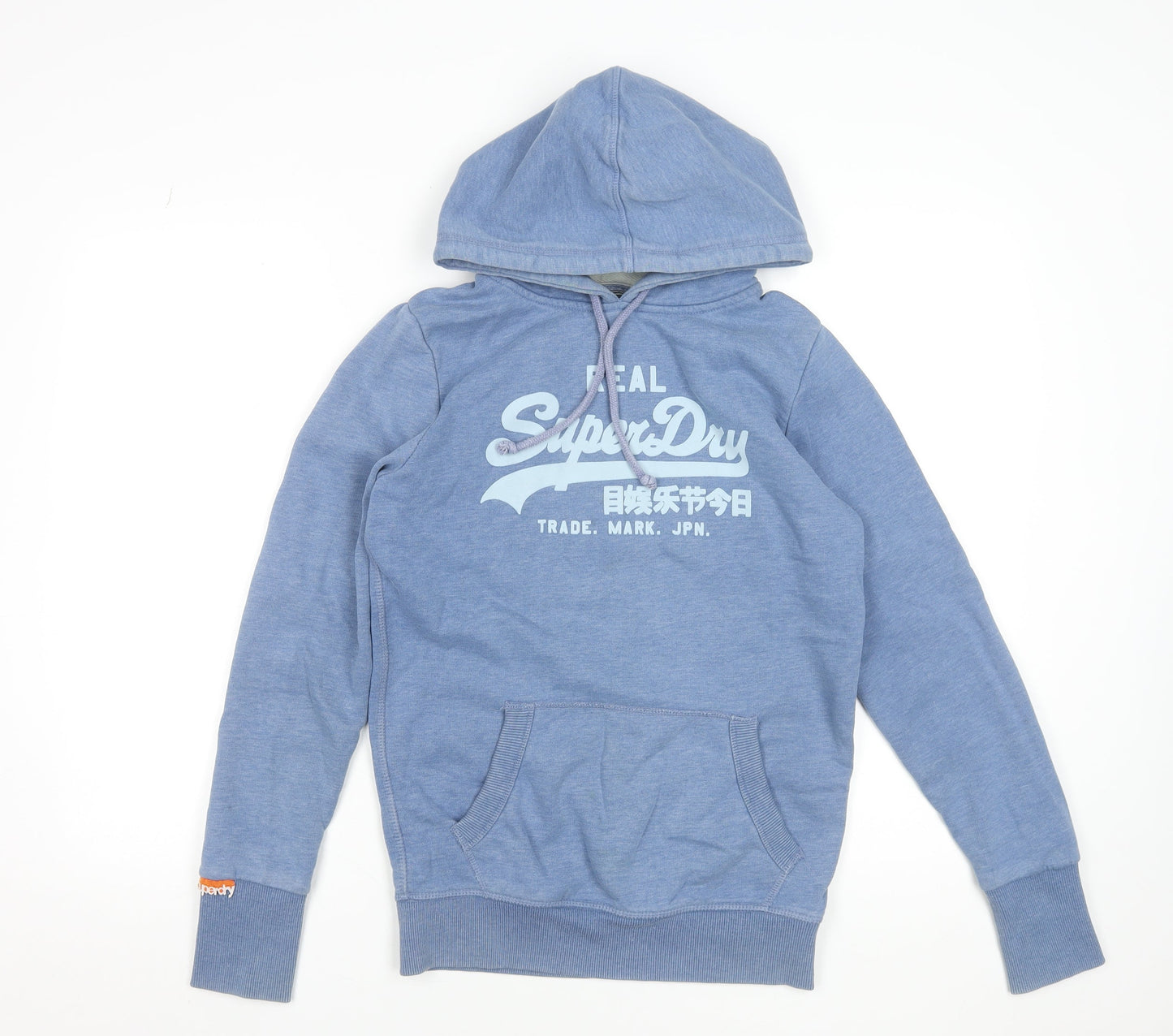 Superdry Men's Blue Pullover Hoodie Size S Vintage Logo Sweatshirt