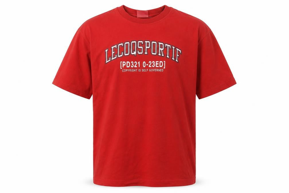 Le Coq Sportif Men's Red Logo Graphic T-Shirt Size L