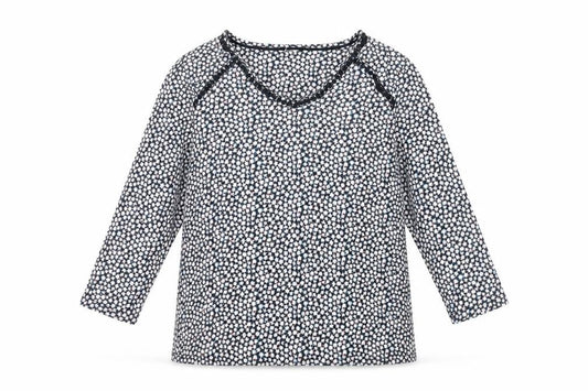Spirit Womens Navy Floral 3/4 Sleeve Viscose Tunic Blouse Size 14
