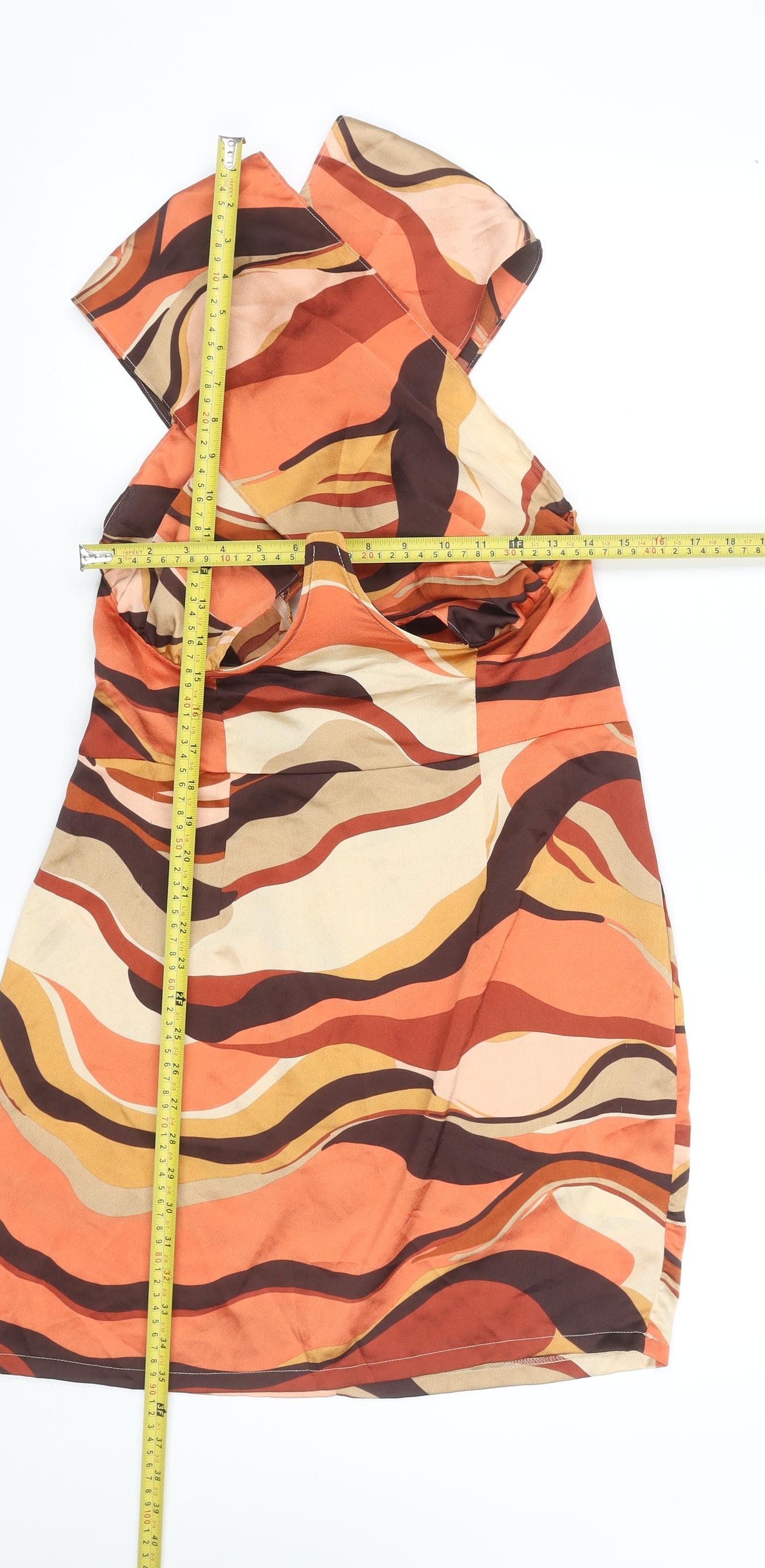 PrettyLittleThing Women’s Multicoloured Retro Bodycon Dress Size 14