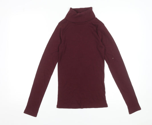 New Look Women’s Red Roll Neck Slim Fit Long Sleeve Top Size 6