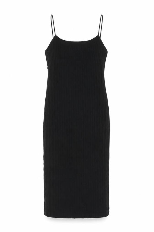 Zara Women Black Bodycon Knit Midi Dress Size 14 Cotton Blend