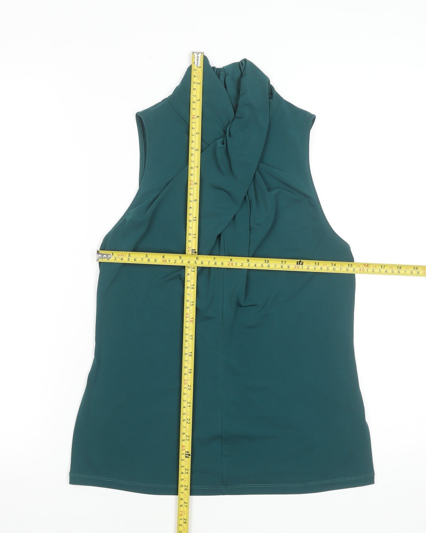Star by Julien Macdonald Women’s Green High Neck Sleeveless Wrap Blouse Size 12